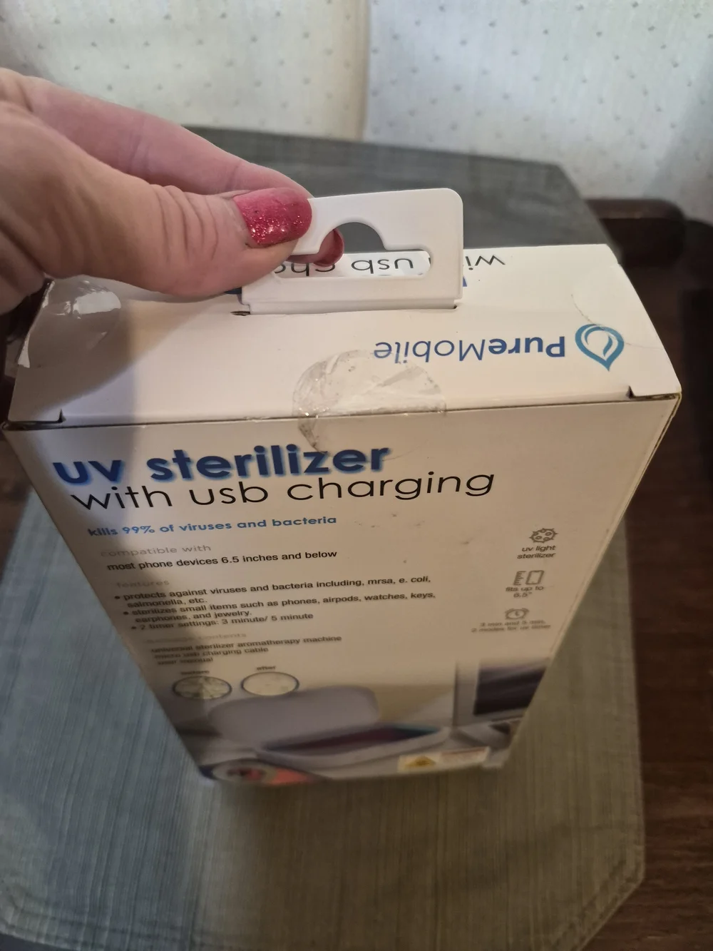 White UV Sterilizer with USB Charging